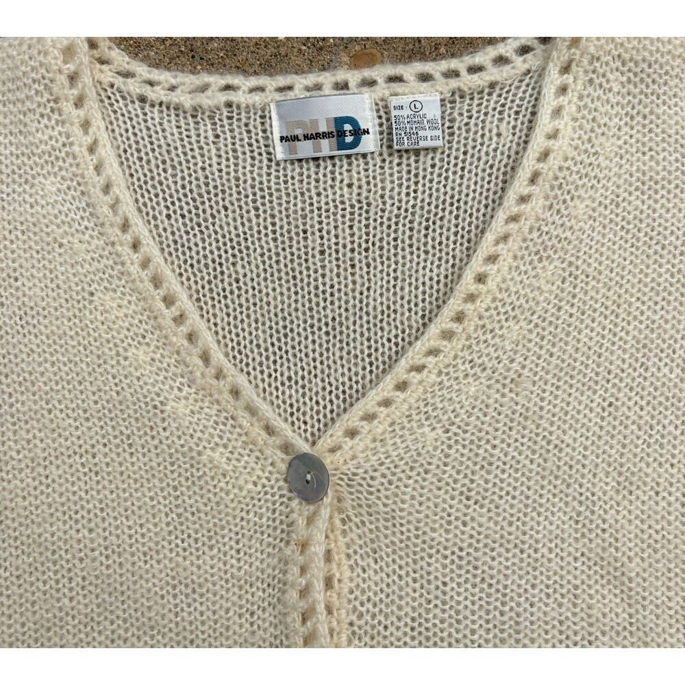 Vintage Paul Harris Design Button Up Knit Cardigan Sweater Women's Size M Mohair - Picture 10 of 11